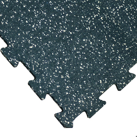 Rubber-Cal ReUz Rubber Tiles - 6mm x 20 in x 20 in - Tan/White Speckle, 32PK 03-274R-TW-32