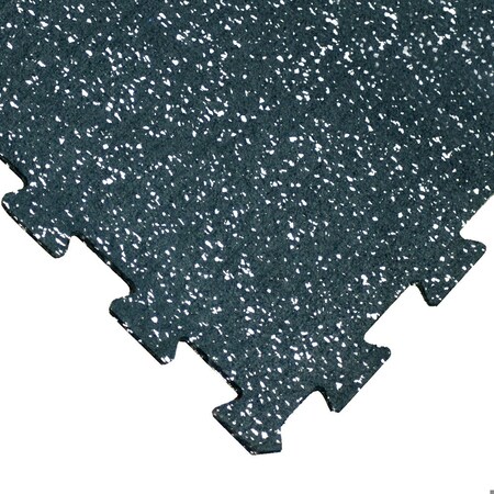 Rubber-Cal ReUz Rubber Tiles - 6mm x 20 in x 20 in - White Speckle, 256PK 03-274R-WH-256