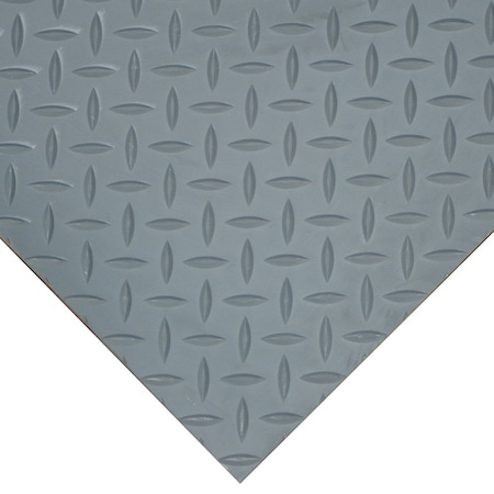Rubber-Cal Diamond-Plate Thermoplastic Flooring - 3.5mm x 36 in x 3ft - Dark Gray 03-R271-36-DG-03