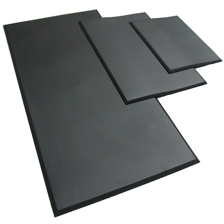 Rubber-Cal Antifatigue Mat, 36 ft. L x 24 ft. W, 5/8 in Thickness, Rubber, Black 03-232-203