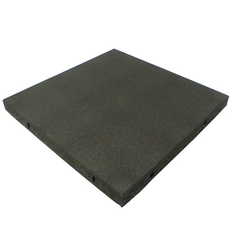 Rubber-Cal "Eco-Safety" Interlocking Playground Tiles - 2.5 x 19.5 x 19.5 inch - 2 Pk - 5.2 Square Feet - Black 04-126-CO-2PK
