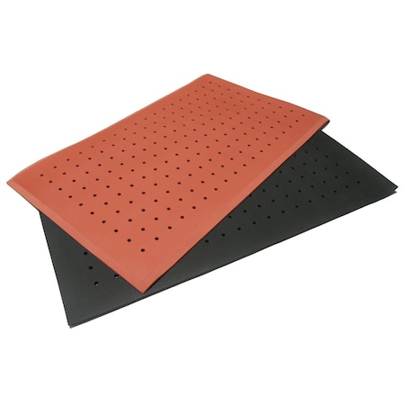 Rubber-Cal Antifatigue Mat, 5 ft. L x 3 ft. W, 3/4 in Thickness, Rubber, Red 03-233-DH-RE-35