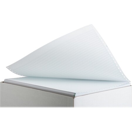 Sparco Perforated Continous 1-Part Computer Paper, 0.17" Green Bar, 14. ...
