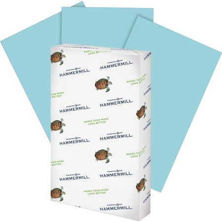 Hammermill Colored Paper, 20lb Blue Copy Paper, 8.5x14, 1 Ream, 500 Sheets