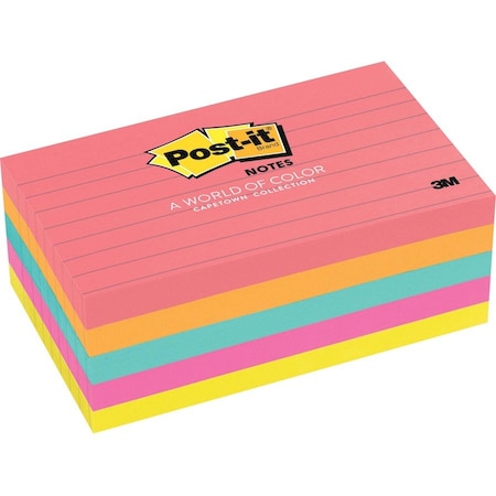 Post-It Notes, Post-It, 3X5, 5Pk, Lined Pk MMM6355AN | Zoro