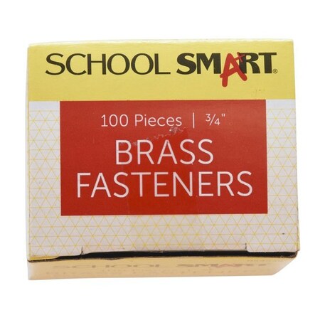 Prong Fasteners, 3/4 Inches, Size 3, Brass Plated, Pack of 100 PK