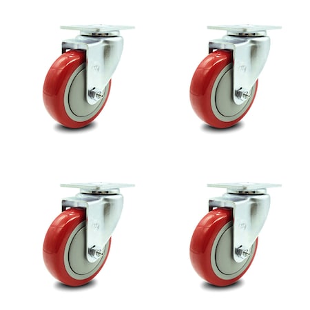 3 Heavy Duty Casters – Semi Steel Iron Wheels – 350 Lbs Capacity Each – Model STL5030