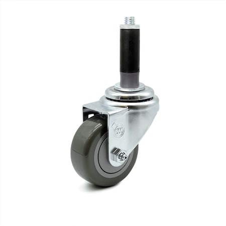 Service Caster 3 Inch Gray Polyurethane Wheel Swivel 7/8 Inch Expanding ...
