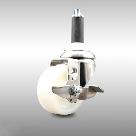 Service Caster 3 Inch 316SS Nylon Wheel Swivel 7/8 Inch Expanding Stem ...