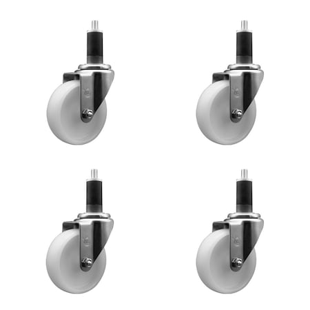 Service Caster 4'' SS Nylon Wheel Swivel 1-1/4'' Expanding Stem Caster ...