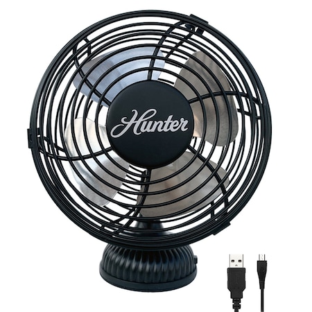 Hunter 4 Personal Retro USB Fan Matte Black 90510