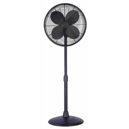 Good Housekeeping 16in Retro Pedestal Fan in Matte Black 92654-MB