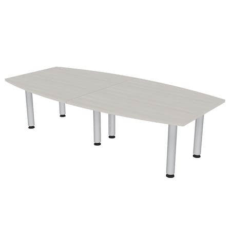 Skutchi Designs 8 Person Boat Conference Table with Silver Post Legs ...