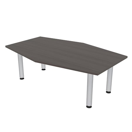 Skutchi Designs 6 Person Hexagon Conference Table with Silver Post Legs ...