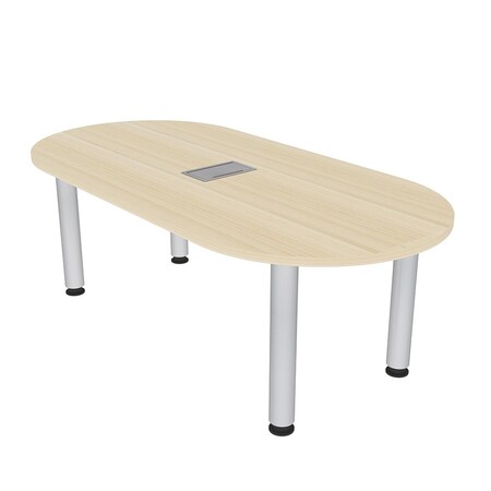 Skutchi Designs 6 Person Racetrack Table with Power And Data, Silver ...
