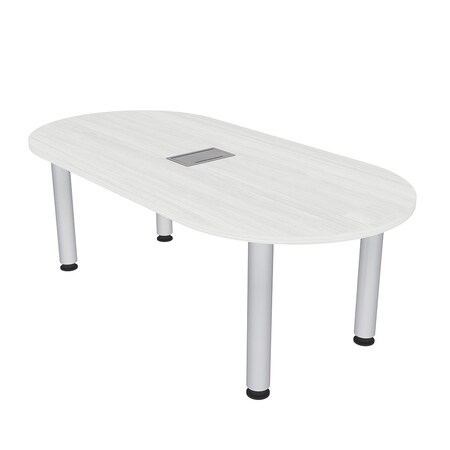 Skutchi Designs 6 Person Racetrack Table with Power And Data, Silver ...