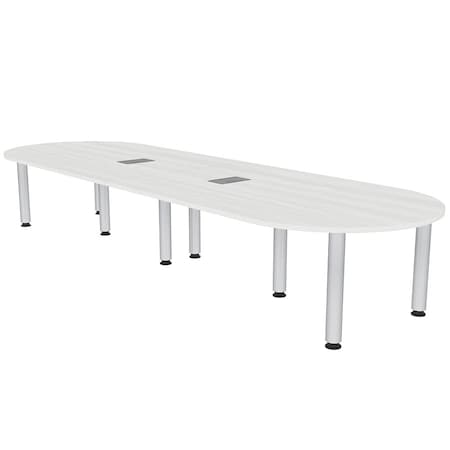 Skutchi Designs 12 Foot Racetrack Table with Electric And Data, Silver ...