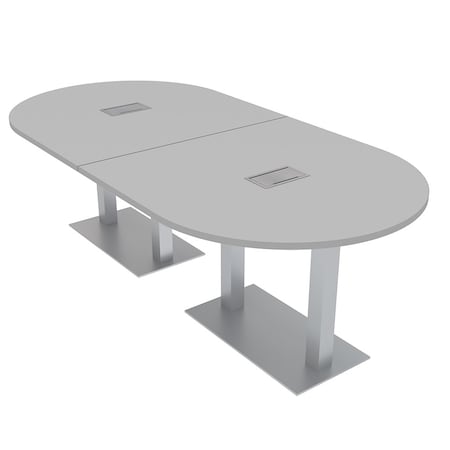 Skutchi Designs 8 Person Racetrack Table with Metal Bases, 2 Power And ...