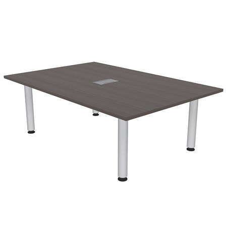 Skutchi Designs 6Ft Rectangular Table with Silver Post Legs, Power And ...