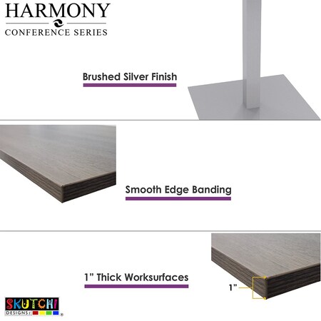 Skutchi Designs 8 Person Conference Room Table with Metal Base ...