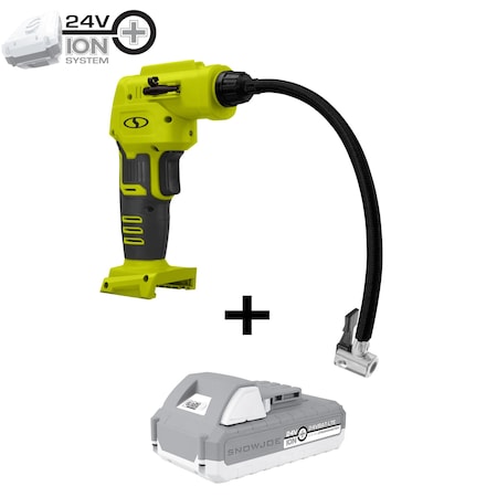 Snow Joe Auto Joe 24Volt iON Cordless Portable Air Compressor Kit 24V ...