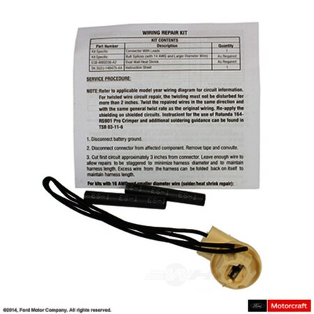 Motorcraft License Plate Light Connector, WPT-885 WPT-885