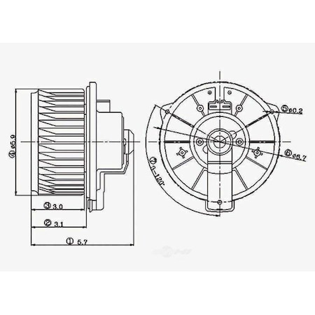 Global Parts Distributors Blower Motor, 2311528 2311528