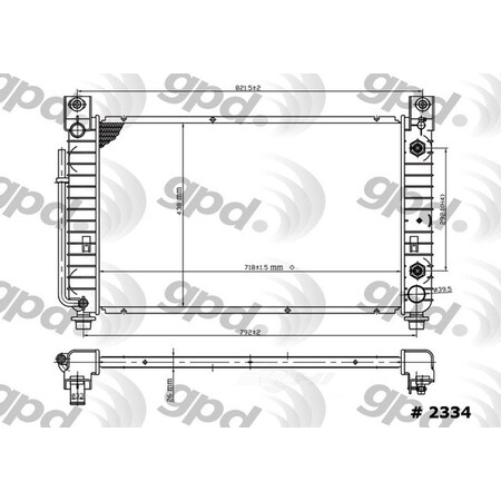Global Parts Distributors Radiator, 2334C 2334C