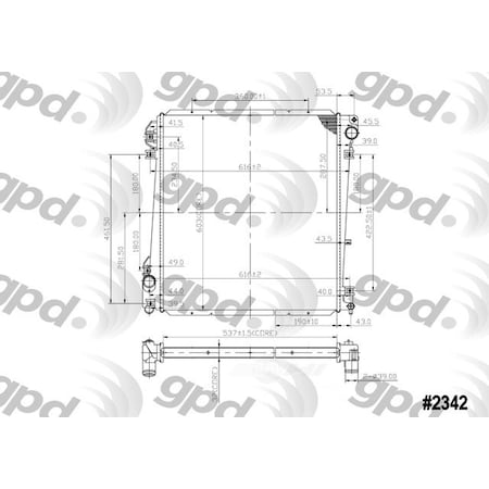 Global Parts Distributors Radiator, 2342C 2342C