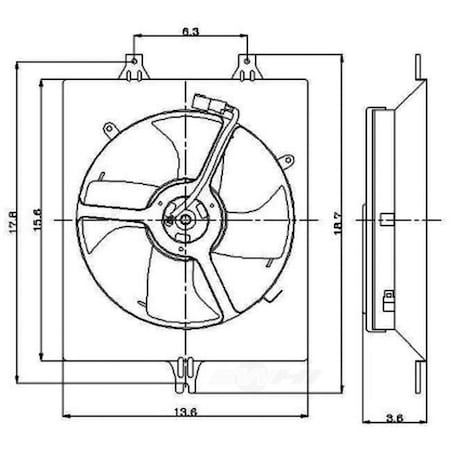 Global Parts Distributors Electric Cooling Fan Assembly, 2811409 2811409
