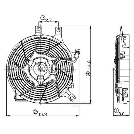 Global Parts Distributors Electric Cooling Fan Assembly 1997-1999 Mitsubishi Montero Sport 2.4L 2811415
