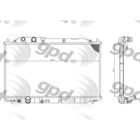 Global Parts Distributors Radiator 2006-2011 Honda Civic 1.8L 2922C