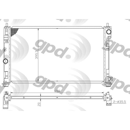 Global Parts Distributors Radiator, 2950C 2950C