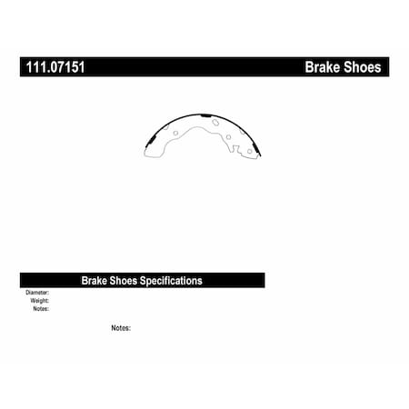 Centric Parts Drum Brake Shoe, 111.07151 111.07151