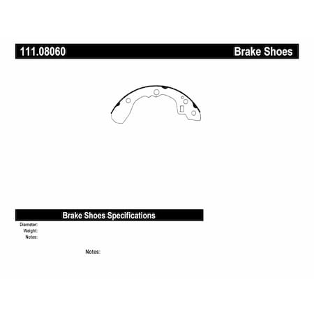 Centric Parts Drum Brake Shoe 2003-2005 Kia Rio 1.6L, 111.08060, Rear 111.08060