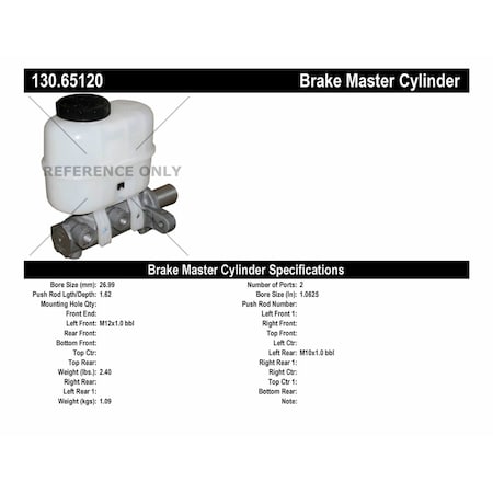 Centric Parts Brake Master Cylinder 2006-2008 Ford Ranger, 130.65120 130.65120