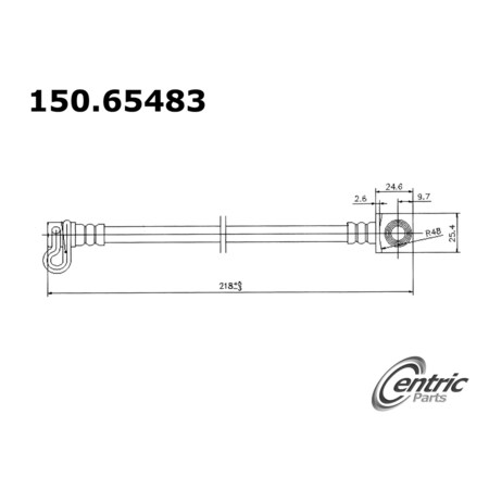 Centric Parts Brake Hydraulic Hose - Rear Right Lower, 150.65483 150.65483