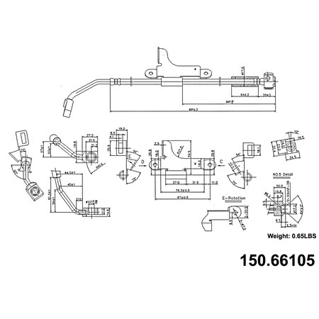 Centric Parts Brake Hydraulic Hose - Front Right, 150.66105 150.66105