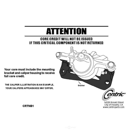 Centric Parts Premium Semi-Loaded Caliper Housing & Bracket - Front Left, 141.47032 141.47032
