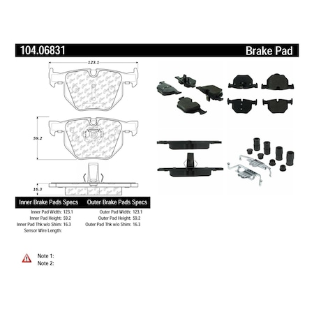 Centric Parts Disc Brake Pad Set, 104.06831, Rear 104.06831