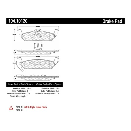 Centric Parts Disc Brake Pad Set, 104.10120 104.10120