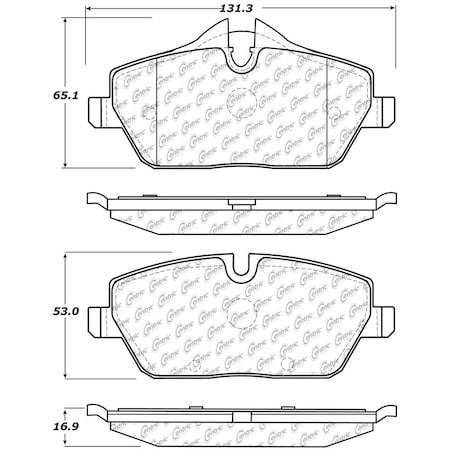 Centric Parts Disc Brake Pad Set 2007-2015 Mini Cooper 1.6L, 104.13080 104.13080