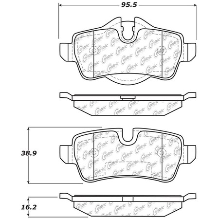 Centric Parts Disc Brake Pad Set 2007-2015 Mini Cooper 1.6L, 104.13090 104.13090