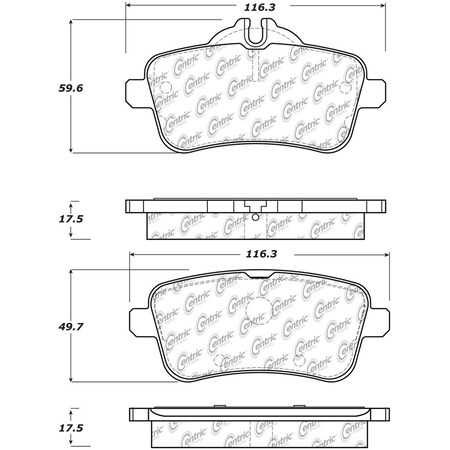 Centric Parts Disc Brake Pad Set, 104.16300 104.16300