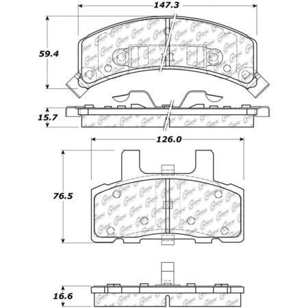 Centric Parts Disc Brake Pad Set, 105.03690 105.03690