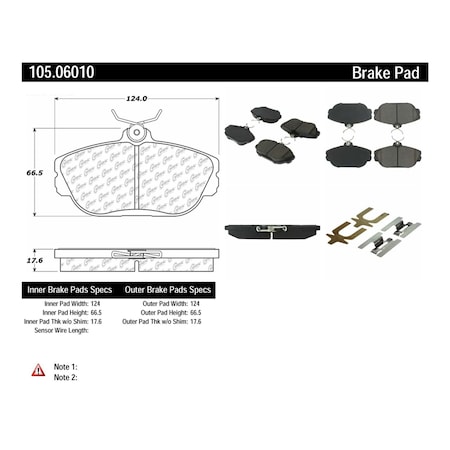 Centric Parts Disc Brake Pad Set, 105.06010 105.06010