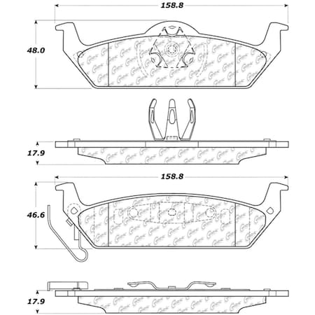 Centric Parts Disc Brake Pad Set, 105.10120, Rear 105.10120