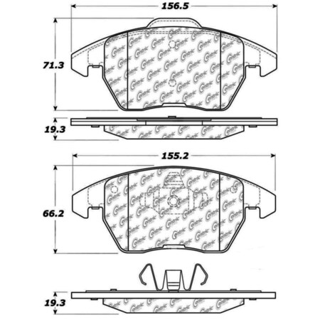Centric Parts Disc Brake Pad Set, 105.11072 105.11072