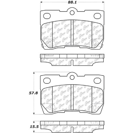Centric Parts Disc Brake Pad Set 2006-2013 Lexus IS250, 105.11131 105.11131