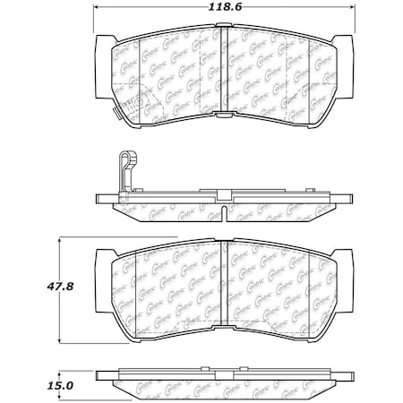 Centric Parts Disc Brake Pad Set 2007-2009 Hyundai Santa Fe 2.7L 3.3L, 105.12970 105.12970